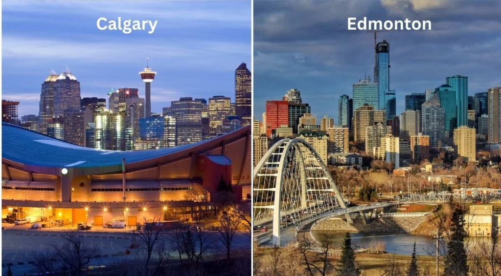 Calgary vs Edmonton side by side images