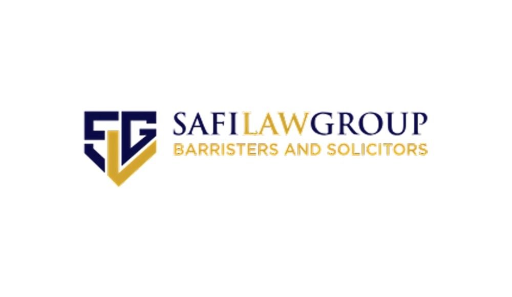 Logo for Safi Law Group, Barristers and Solicitors, featuring a stylized "SLG" design in blue and gold, symbolizing the expertise of Divorce Lawyers in Edmonton.