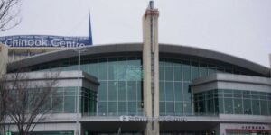 Exterior view of CF Chinook Centre shopping mall.