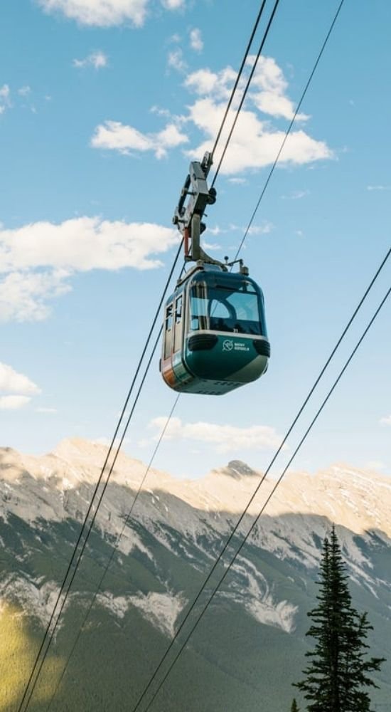 A gondola cable car in Banff National Park