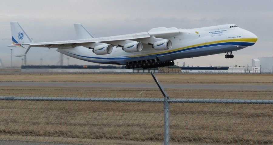 Antonov AN-225 plane taking off at YYC