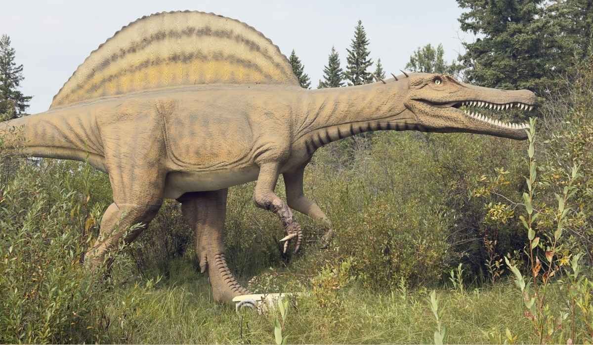 A giant dinosaur at the Jurassic Forest in Gibbons, Alberta