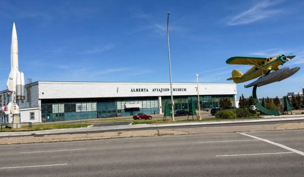 Alberta Aviation Museum building —a must-see North Edmonton attraction for those exploring the area.