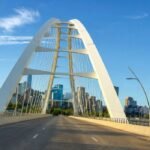 Walterdale Bridge with Downtown Edmonton skyline