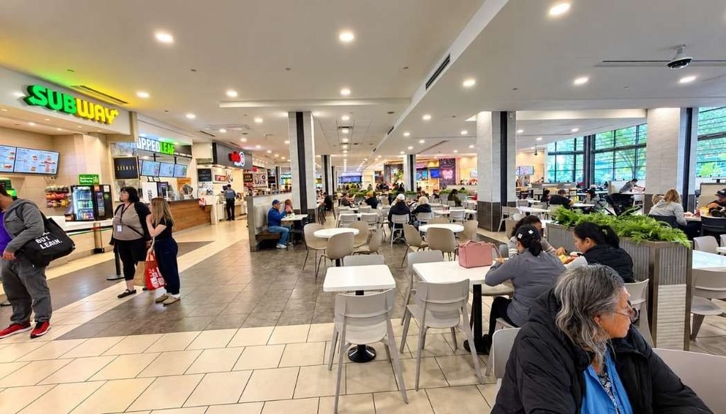 Food court inside Kingsway Mall.